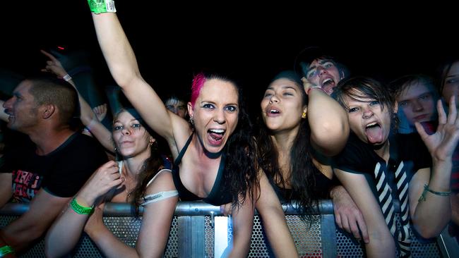 Punters rocked all night at the front of the stage at Bassinthegrass 2011.