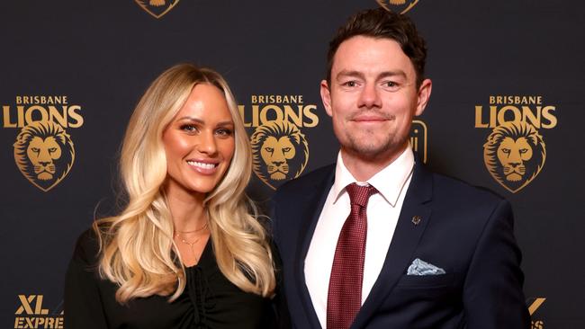 Jules and Lachie Neale at the Brisbane Lions AFL awards night in September 2022. Photo: Steve Pohlner.