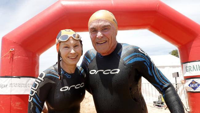 Jane Hansen and Paul Little at the Portsea Surf Classic on Saturday, January 21, 2023.