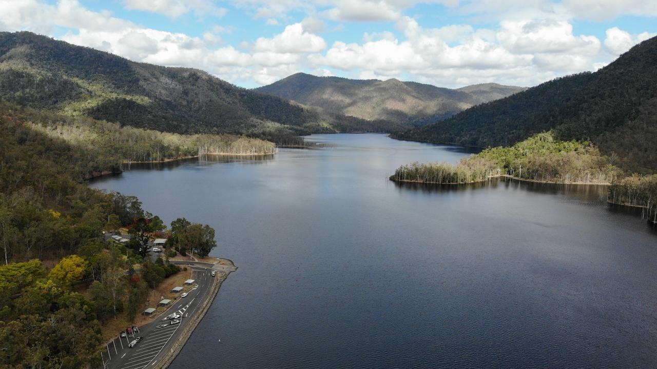 Qld Hydro are in the exploratory phase of transforming Borumba Dam into a pumped hydro powerhouse. Borumba Dam, Saturday August 5, 2023. Picture: Christine Schindler