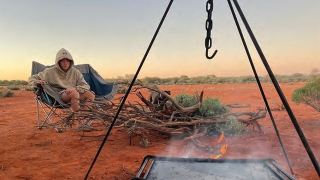 Chambers takes her children Arlo (pictured), Talon and Poet with partner Brando on camping adventures now. Picture: Kasey Chambers / Supplied.