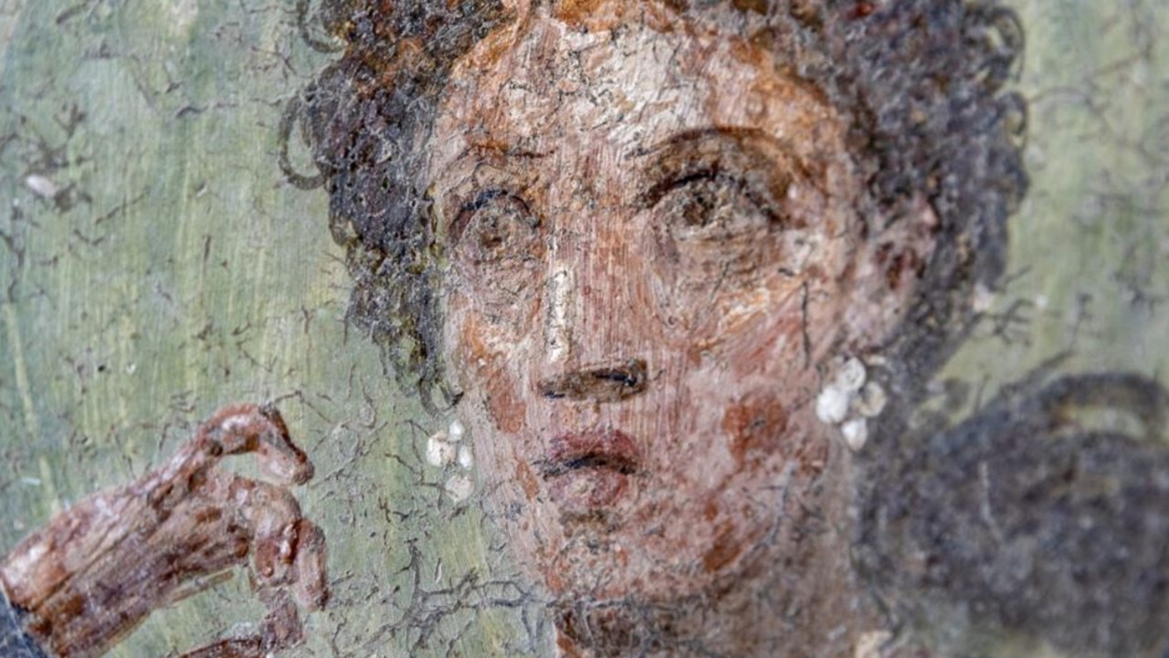 Close up of a 2000 year old painting from Pompeii. Picture: Supplied