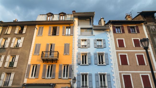 The colourful buildings of Barcelonnette.