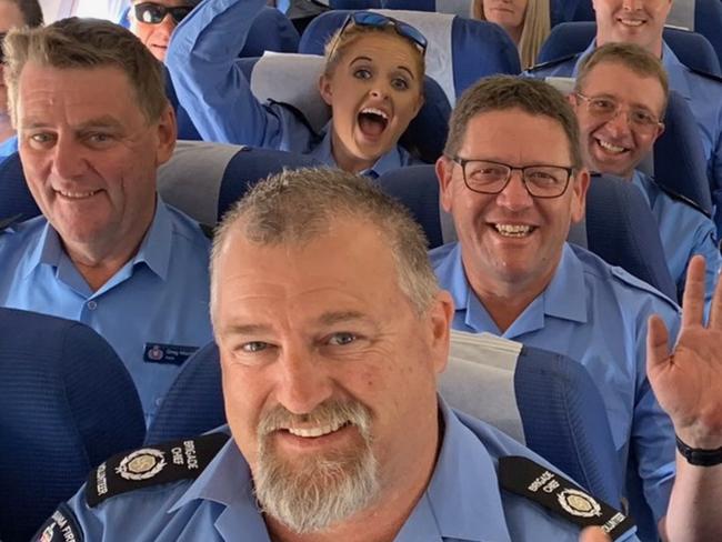 Beaconsfield mine disaster survivor and now Beaconsfield Fire Brigade chief Todd Russell (front) has joined a team of Tasmanian firefighters who have flown to NSW to help fight fires.