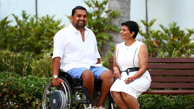 Dr Dinesh Palipana with mother Chithrani. Photo: Adam Head