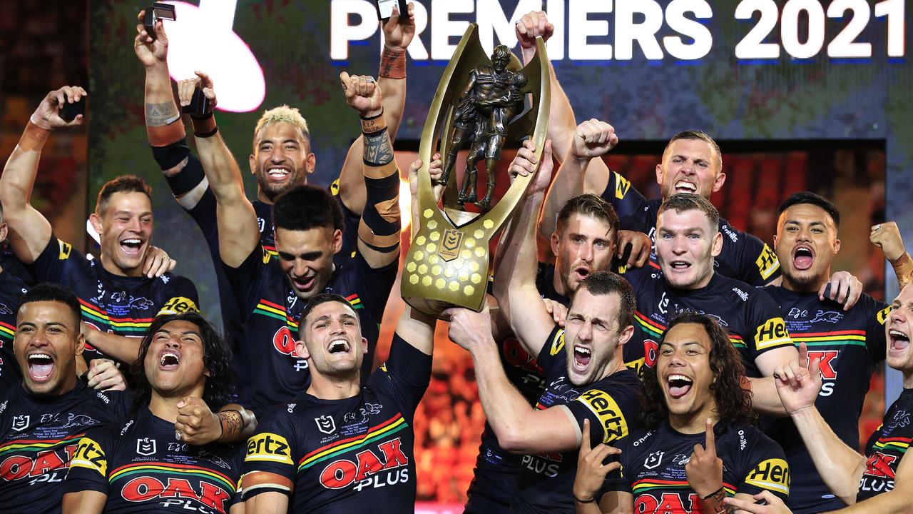 The Panthers won last year’s grand final at Suncorp Stadium in Brisbane, which hosted the showpiece event due to Covid restrictions in Sydney. Picture: Adam Head