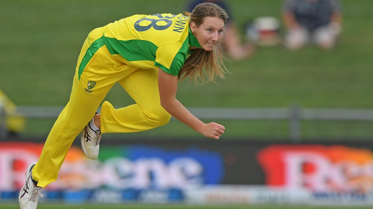 Darcie Brown made her debut for Australia in New Zealand . (Photo by Kerry Marshall/Getty Images)