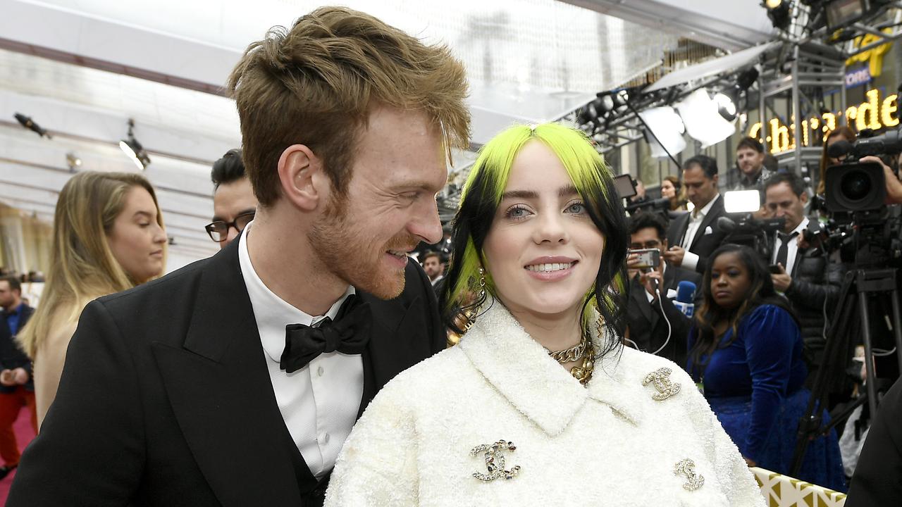 Finneas O'Connell and Billie Eilish at the 2020 Oscars in February. Picture: Kevork Djansezian/Getty Images