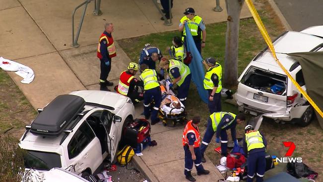 A woman was in a critical condition and four others seriously injured. Picture: Channel 7