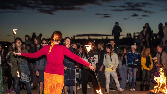 The Sydney Drumming event on Sunday. Picture: Monique Harmer