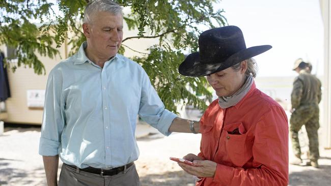 FLOOD IMPACTS: Deputy Prime Minister Michael McCormack with Tisha Sheahan, from Tweedsmuir Station, near Richmond. Picture: Contributed