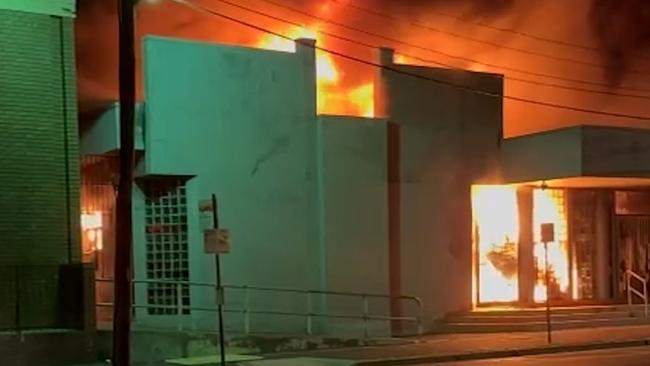 The fire which damaged the Adass Israel Synagogue of Melbourne at Ripponlea in Melbourne