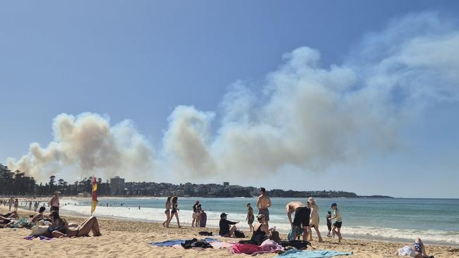 The bushfire was seen across the Northern Beaches. Picture supplied.