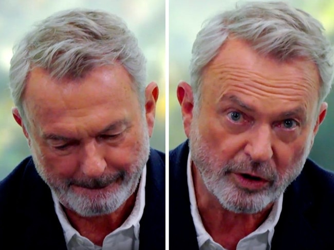 Sam Neill breaks down in tears during the premiere of The Assembly. Picture: ABC