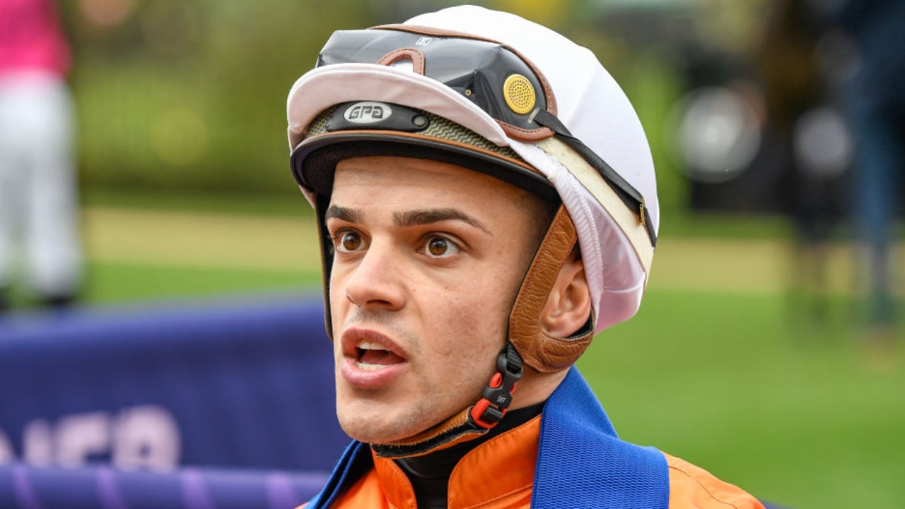 Chris Caserta after winning the Furphy Celebration of Melbourne Handicap, at Flemington Racecourse on June 06, 2020 in Flemington, Australia.(Reg Ryan/Racing Photos via Getty Images)