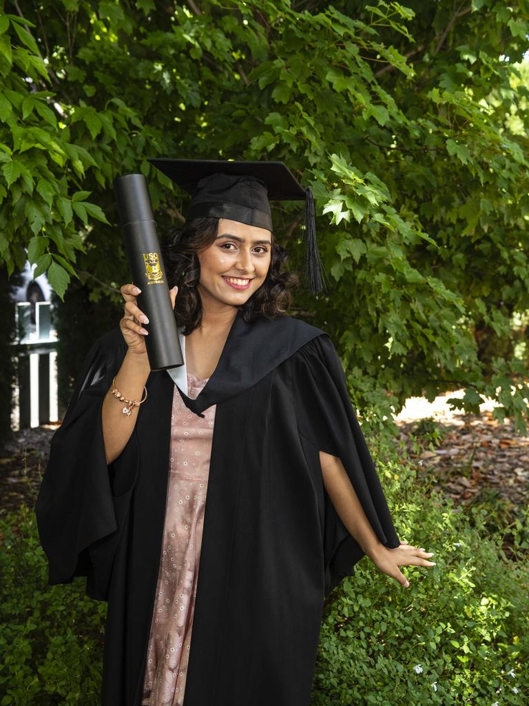 Bachelor of Business graduate Aastha Pandey at the UniSQ graduation ceremony at Empire Theatres, Wednesday, December 14, 2022.