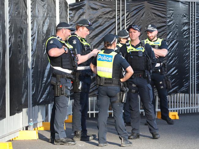 More than 1200 officers will prepare for and patrol what could be an ugly event. Picture: David Crosling