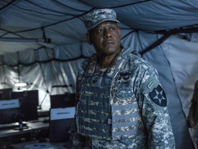 Forest Whitaker as Colonel Weber in a scene from movie Arrival. Picture: Jan Thijs / Paramount Pictures via AP