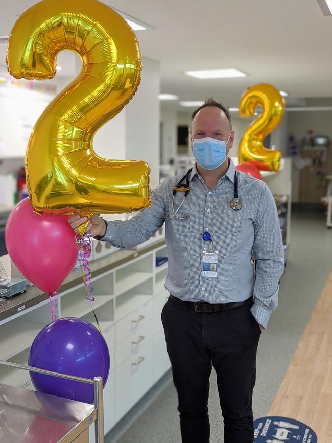 St Andrew's Ipswich Private Hospital emergency department director Dr Graham Ireland celebrates the department turning two this week.