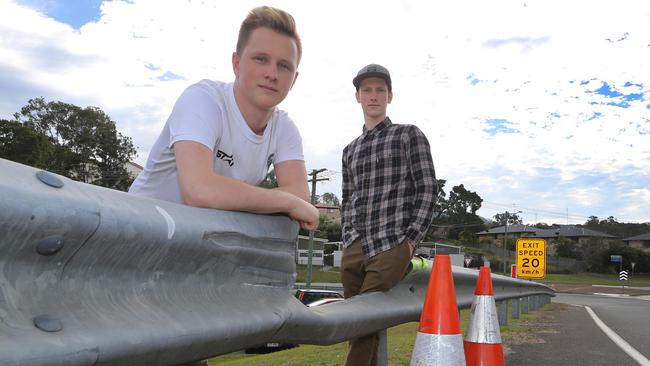 Michael Wilson and Chris Wilson from Tallai helped save a man who fell unconscious behind the wheel of his truck at Nerang.