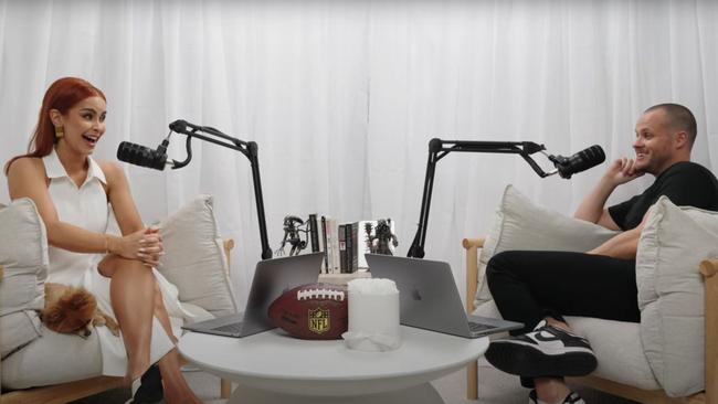 Ellie Gonsalves and Ross Scutts discussing in their In Real Life podcast. Picture: YouTube