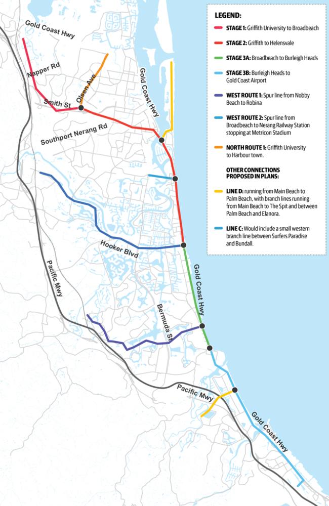 Gold Coast Light rail future routes