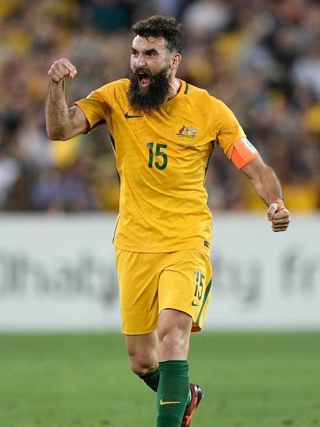 Socceroos’ Mile Jedinak during the 2018 FIFA World Cup Qualifiers at ANZ Stadium. Picture: AAP