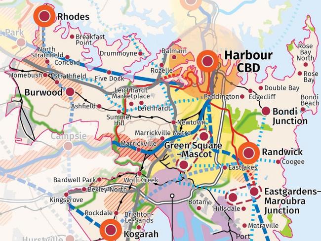 Rhodes will be one of four ‘metroplitan centres” spanning the CBD, eastern suburbs, inner west and Kogarah.