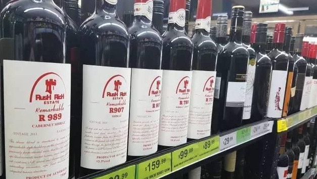 Rush Rich wine for sale in China.