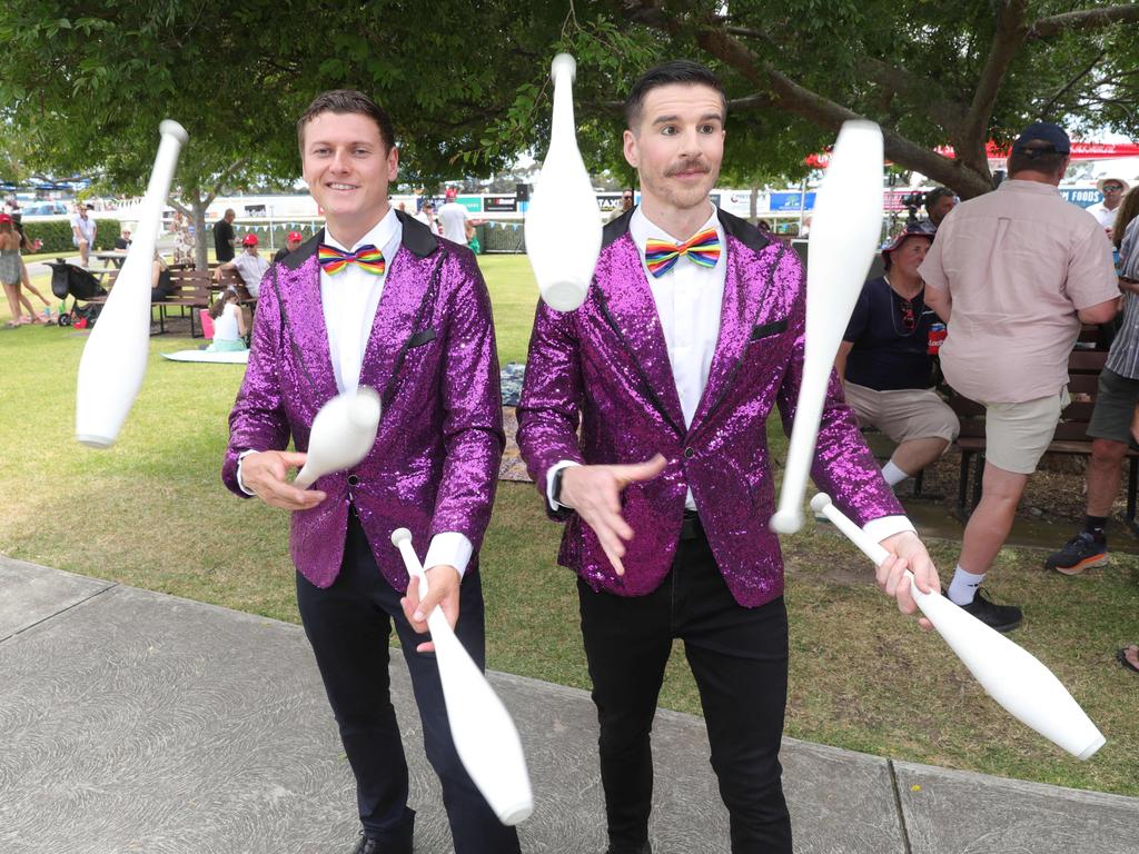 Fresh Creative jugglers A.J Salta and Richard. Picture: Mark Wilson.