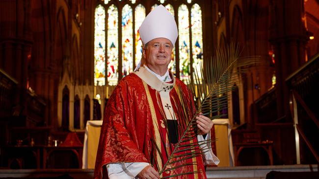 Catholic Archbishop of Sydney, Anthony Fisher, after a Palm Sunday mass in Sydney on March 24. Picture: Nikki Short