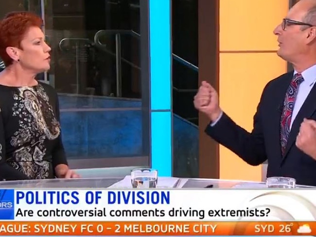 David Kosh and Pauline Hanson clashed on Sunrise this morning.