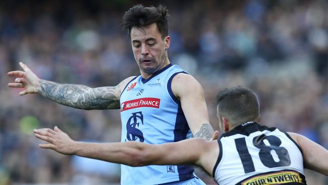 Jake Sutcliffe is back in the Sturt line-up to face Woodville-West Torrens at Unley Oval. Picture: Sarah Reed