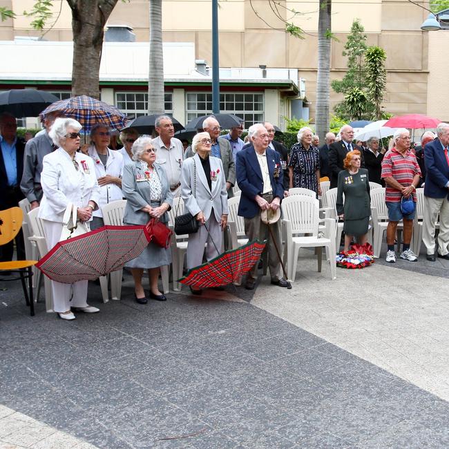People gather at the Shrine of Remembrance in Cavill Avenue
