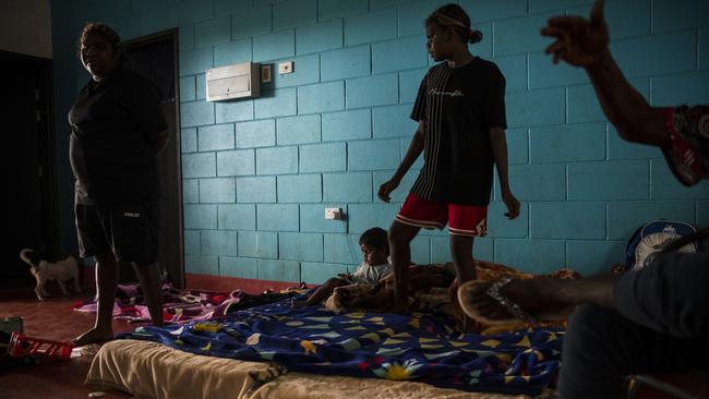 Inside the home of Nicole Frank, where at least 21 people are currently living because of housing shortages in Tennant Creek. Picture: Andrew Quilty/Climate Council