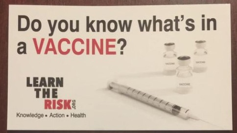 An anti-vaccination poster on Facebook this week.