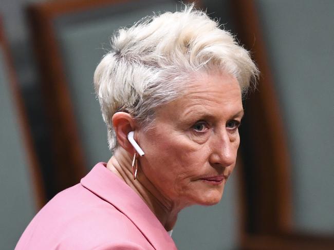 Crossbench MP Kerryn Phelps arrives during House of Representatives Question Time at Parliament House in Canberra, Thursday, February 14,  2019. (AAP Image/Lukas Coch) NO ARCHIVING