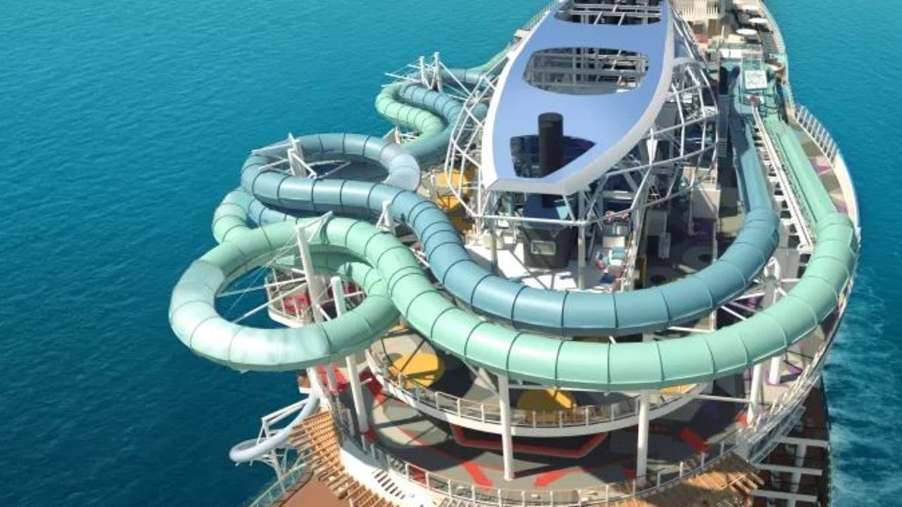 Norwegian Aqua will also be home to the world’s first hybrid rollercoaster and water slide. Picture: NCL.