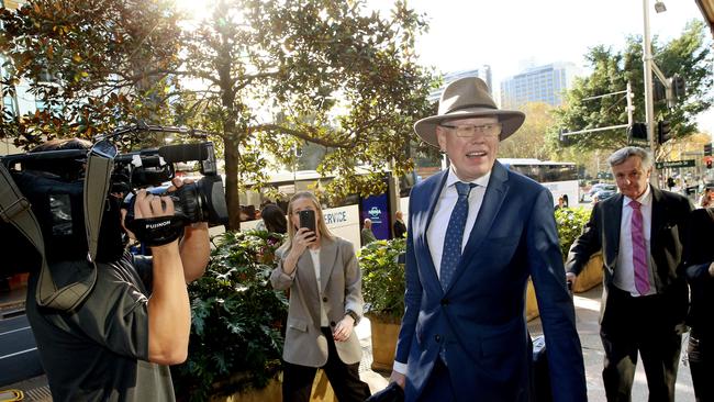Kiama MP Gareth Ward arrives at Downing Centre Court to face charges of historic sexual abuses involving a 27-year-old man and a 17-year-old boy. Picture: NewsWire / John Appleyard
