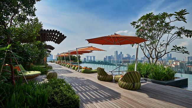 Rooftop pool at JEN Orchardgateway in Singapore.