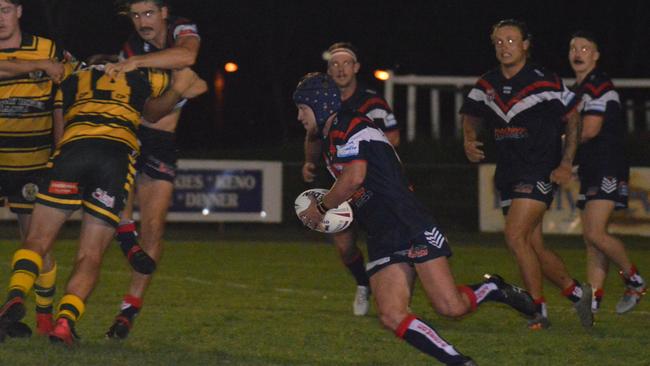 Warwick Cowboys players steals the ball at the 2021 Barrett Shield.