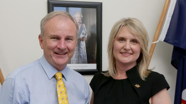 Riverstone MP Kevin Conolly presents local mum Nicole Winram with the 2017 Riverstone Woman of the Year Award. Picture: Adam Ward