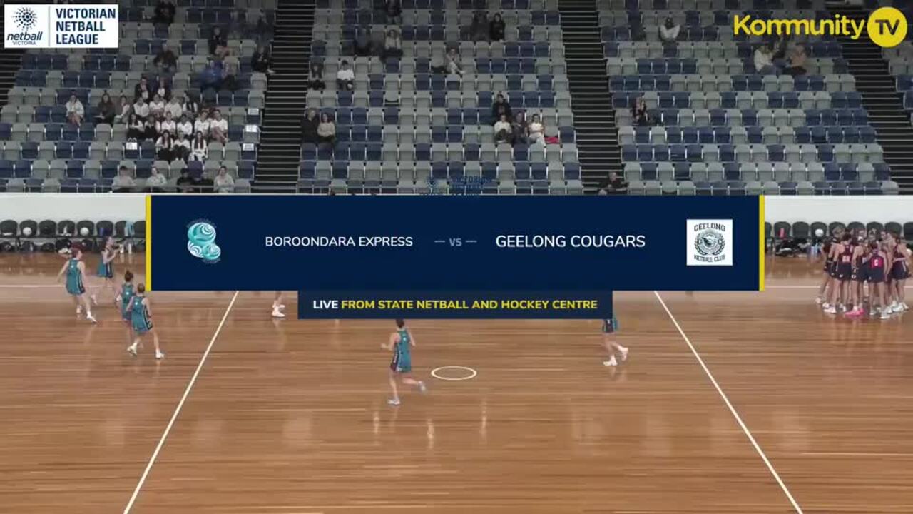 Replay: Boroondara Express v Geelong Cougars (23 and under) – 2025 Victorian Netball League Round 8