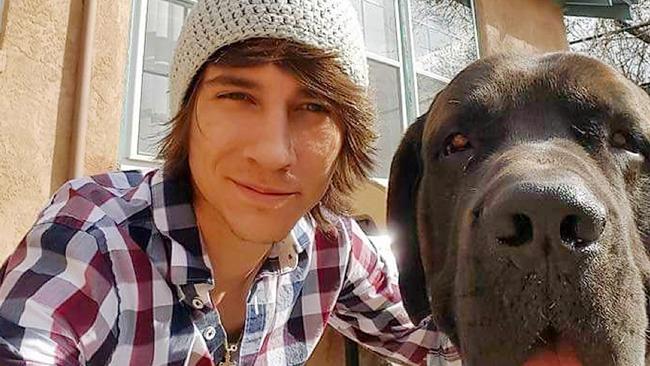 Pilot Joseph Berridge, with his dog Lucious in Albuquerque last year. Picture: AP