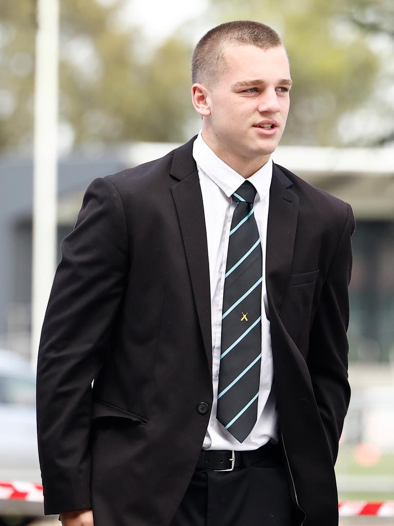 Richmond’s Sam Lalor was among the attendees at Troy Selwood's funeral. Picture: Michael Willson/AFL Photos via Getty Images