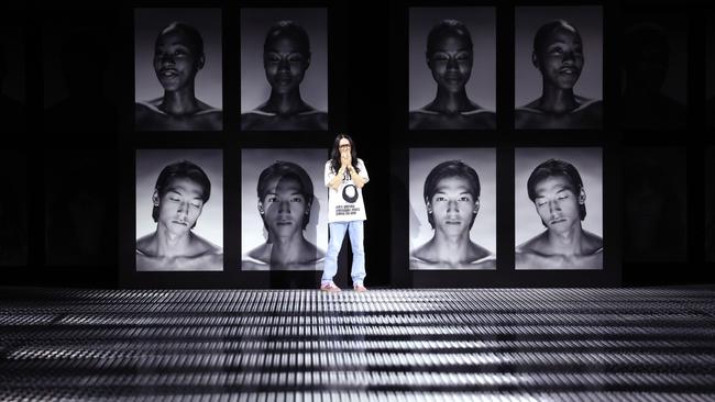 Fashion Designer Alessandro Michele acknowledges the applause of the audience during the Gucci Twinsburg Show during Milan Fashion Week.  Picture: Getty Images for Gucci