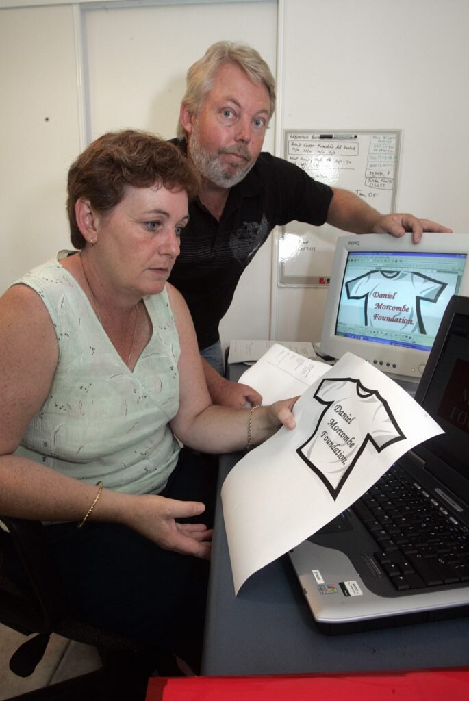 Bruce and Denise Morcombe in the early days of setting up the Daniel Morcombe Foundation in 2005. Picture: Brett Wortman