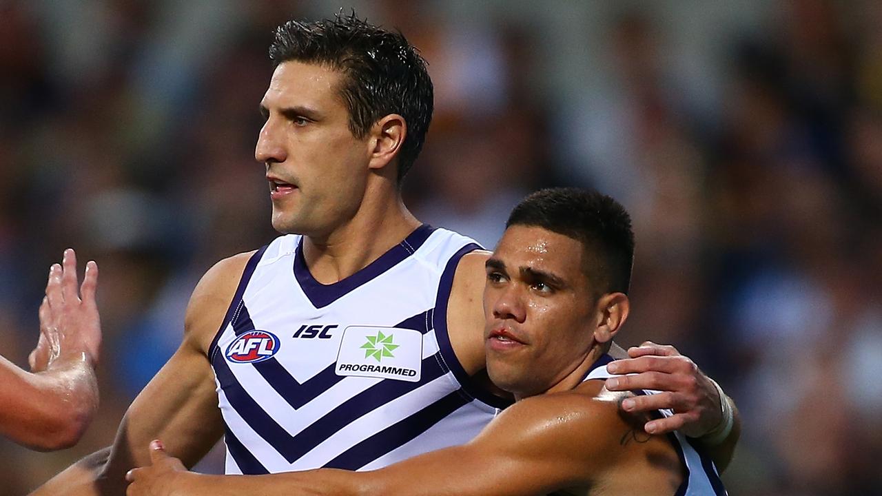 Matthew Pavlich wasn’t impressed with a young Michael Walters. Photo: Paul Kane/Getty Images