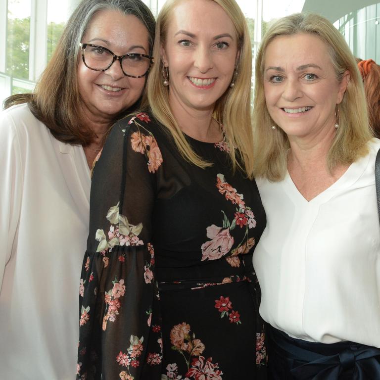 Lou Holloway, Stephanie Welch, Angela Soutar at St Hilda's Foundation business lunch at RACV Royal Pines, Benowa. Picture: Regina King