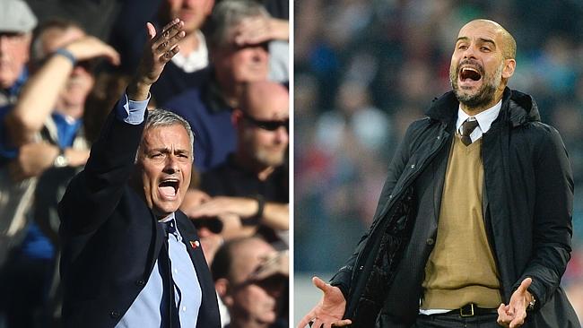 Jose Mourinho and Pep Guardiola resume their bitter rivalry on Saturday night. Pictures: Nigel Treblin and Justin Tallis